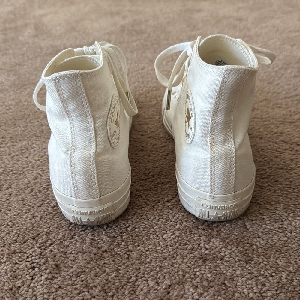 Converse Chuck Taylor All Star Off-White High Top Sneakers Size 7 - Picture 5 of 14